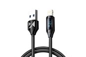 Kabel USB - Wozinsky USB-A Cable - Lightning  WUALC1 with LED Display 2.4A 1m - Black - 5907769308451