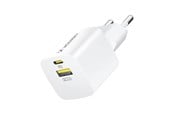 Telefon - Adapter i Ladowarka - Wozinsky WWCEAC GaN USB-A USB-C 33W Wall Charger - White - 5907769308109