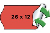 Papier, papier fotograficzny i etykiety - METO Price labels 26x12 flour red remov.6 rls/1000 - 9506164