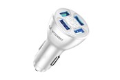 Telefon - Adapter i Ladowarka - Wozinsky WCCAW 50W 4x USB-A QC Car Charger - White - 5907769308246