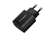 Telefon - Adapter i Ladowarka - Wozinsky WGWCB USB-A USB-C 20W AC Charger - Black - 5907769308376
