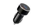 Telefon - Adapter i Ladowarka - Wozinsky WDCCAC USB-C USB-A 36W Car Charger - Black - 5907769308505