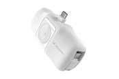 Powerbank - Wozinsky WF16-YCS 5000mAh 15W USB-C Mini Power Bank with Built-in USB-C Cable and Apple Watch Charger - White Powerbank - Biały - 5000 mAh - 5907769364471