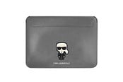Torba, plecak i pokrowiec na laptopa - Karl Lagerfeld Saffiano Ikonik Karl case for a 16" laptop - silver - 3666339040253