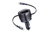 Telefon - Adapter i Ladowarka - Baseus Enjoyment Max Car Charger with USB‑C + USB‑C Cables 60W - Black - C00035507121-01