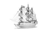 Klocki konstrukcyjne - Eureka Metal Earth Pirate Ship Black Pearl Silver Edition - 570012