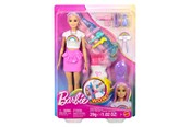 Lalki i akcesoria - Barbie Rainbow Sparkle Hair Play Doll - JJP07