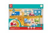 Interaktywne zabawki (Arduino itp.) - Hape Construction Vehicles Peg Puzzle - E1456K