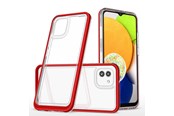 Telefon - Pokrowiec i etui - Hurtel Clear 3in1 Case for Samsung Galaxy A03 Silicone Cover with Frame Red - 9145576265956