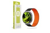 Smartwatch - akcesoria - Mobile Origin Easy Strap Magnetic Galaxy Watch 8 Black/Orange - MO-MGW8-BLK-ORG