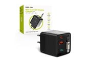 Telefon - Adapter i Ladowarka - Mobile Origin 65W GaN Display Charger PW2 - USB-C Self-Retracting Cable + USB-C + USB-A - MO-65WDCH-PW2