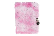 Przybory szkolne - Tinka DIARY PINK PLUSH W/HEARTS W/LOCK - 8-802181