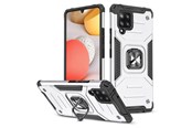 Telefon - Pokrowiec i etui - Wozinsky Ring Armor Armored Hybrid Case Cover + Magnetic Holder Samsung Galaxy A42 5G Silver - 9111201935921