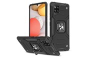 Telefon - Pokrowiec i etui - Wozinsky Ring Armor Armored Hybrid Case Cover + Magnetic Holder Samsung Galaxy A42 5G Black - 9111201935969