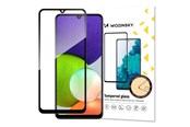 Telefon - szklo ochronne - Wozinsky Super Durable Full Glue Tempered Glass Full Screen With Frame Case Friendly Samsung Galaxy A22 4G Black - 9111201939394