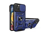Telefon - Pokrowiec i etui - Hurtel Hybrid Armor Camshield Case for iPhone 14 Plus Armored Case with Camera Cover Blue - 9145576267868