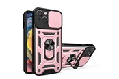 Telefon - Pokrowiec i etui - Hurtel Hybrid Armor Camshield Case for iPhone 14 Plus Armored Case with Camera Cover Pink - 9145576267875