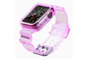 Smartwatch - akcesoria - Hurtel Silicone Band Strap Bracelet Case Strap Light Set for Apple Watch 44mm - Red - 5907769331671