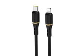 Kabel USB - Dudao L25X USB-C Cable - Lightning 1m 30W Soft Silicone Braided - Black - 6976625335909