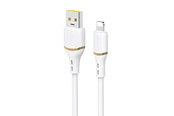 Kabel USB - Dudao L25L USB-A - Lightning 1m 30W Soft Silicone Braided Cable - White - 6976625335930