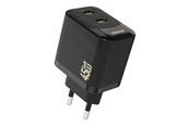 Telefon - Adapter i Ładowarka - Dudao A28PEU PD 45W GaN 2xUSB AC Charger - Black - 6976625334292
