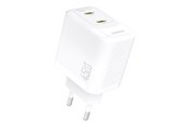 Telefon - Adapter i Ladowarka - Dudao A28PEU PD 45W GaN 2xUSB AC Charger - White - 6976625334285