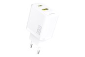 Telefon - Adapter i Ladowarka - Dudao A27TEU PD 30W GaN USB-A USB-C Wall Charger - White - 6976625334209