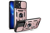 Telefon - Pokrowiec i etui - Hurtel Hybrid Armor Camshield Case for iPhone 13 Pro Armored Case with Camera Cover Pink - 9145576267998