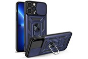 Telefon - Pokrowiec i etui - Hurtel Hybrid Armor Camshield Case for iPhone 13 Pro Max Armored Case with Camera Cover Blue - 9145576268018