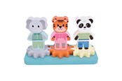 Zabawki dla niemowlat - Small Foot - Wooden Stacking Game with Gears Jungle Friends FSC - 12762