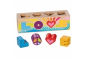 Zabawki dla niemowlat - Goki Wooden Sorting Box Shape Sorter Love - 58309