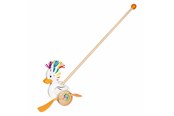 Zabawki dla niemowlat - Goki Wooden Push Toy Duck Lou - 54848
