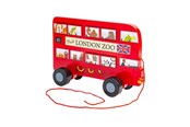 Zabawki dla niemowlat - Bigjigs Wooden London Bus Pull Along Figure - 37037