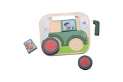 Zabawki dla niemowlat - Johntoy Fien & Teun Wooden Tractor Puzzle - 80171
