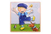 Puzzle - Johntoy Fien & Teun Wooden Puzzle Teun - 5pcs. Drewniany - 80169