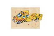 Puzzle - Playwood Wooden Knob Puzzle Ambulance 9 pcs. Drewniany - RS241-AMB