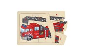 Puzzle - Playwood Wooden Knob Puzzle Fire Brigade 9 pcs. Drewniany - RS241-BRA