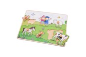 Puzzle - Johntoy Fien & Teun Wooden Button Puzzle - 6 pcs. Drewniany - 80170