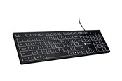 Klawiatura - Natec HERRING GLOW - keyboard - slim design low profile full size - QWERTY - US - black Input Device - Klawiatury - Angielski (US) - Czarny - NKL-2342