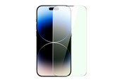 Telefon - szklo ochronne - Baseus Full Screen Tempered Glass for iPhone 14 Pro Max with Anti Blue Light Filter and 0.3mm Speaker Cover + Mounting Frame - SGXT001602