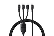 Kabel USB - Baseus Flash Series 3 3in1 cable 100W USB-C - USB-C+USB-C+ Lightning 1.5m + 3 x 0.25 m - black - P10377502111-00