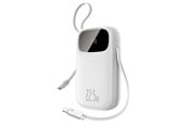 Powerbank - Baseus EnerFill FC31 20000mAh 22.5W Powerbank with Digital Display and 2 Built-in Cables (USB-C + Lightning) - White Powerbank - Biały - 20000 mAh - P10082107213-00