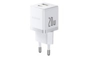 Telefon - Adapter i Ładowarka - Baseus Palm 20W USB-C USB-A Wall Charger - White - P10111608213-00