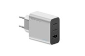 Telefon - Adapter i Ladowarka - CUKTECH 65W GaN 2xUSB-C 1xUSB-A Wall Charger - Grey - CUK0A15CEUSL