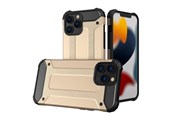 Telefon - Pokrowiec i etui - Hurtel Hybrid Armor Case Tough Rugged Cover for iPhone 13 Pro Golden - 5907769326578