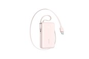 Powerbank - Joyroom JR-PR2L 10000mAh 35W Power Bank with Built-in Retractable USB-C Cable and USB-C Lanyard Cable - Pink Powerbank - Różowy - 10000 mAh - JR-PR2 pink