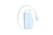 Powerbank - Joyroom JR-PR2L 10000mAh 35W Power Bank with Built-in Retractable USB-C Cable and Lightning Lanyard Cable - Blue Powerbank - Niebieski - 10000 mAh - JR-PR2L blue