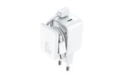 Telefon - Adapter i Ladowarka - Joyroom JR-TCL05 45W GaN Wall Charger with Cable Organizer - White - JR-TCL05