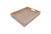 Zabawki drewniane - Playwood Wooden Tray Straight Handle Straight Edge Rubberwood - SL088AA