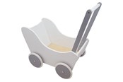 Lalka, mis i akcesoria - Playwood Doll's pram white/silver - PW2352
